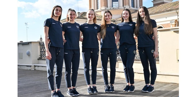 Le atlete della Federazione Ginnastica d’Italia con le nuove creazioni firmate Freddy