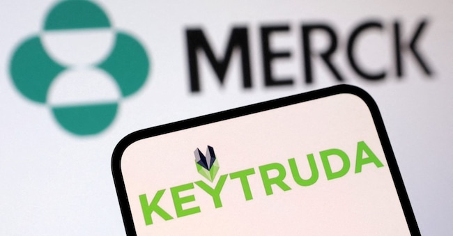 FILE PHOTO: Merck and Keytruda logos are seen in this illustration taken March 26, 2025. REUTERS/Dado Ruvic/Illustration/File Photo REUTERS