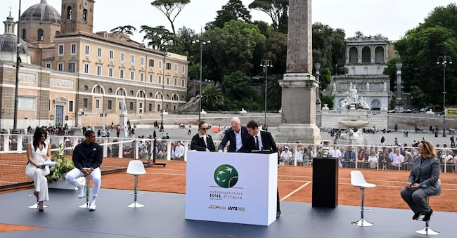 Un momento del sorteggio degli Internazionali d'Italia di tennis a Roma, 4 maggio 2026.  ANSA