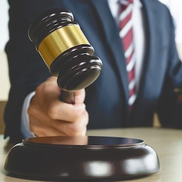 Justice and Law concept. lawyer working at courtroom, selective focus