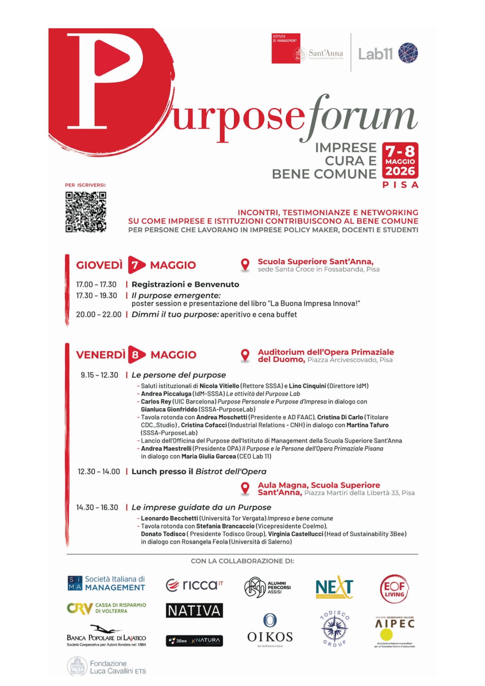 Purpose Forum a Pisa: le imprese e le organizzazioni non profit per la costruzione del bene comune