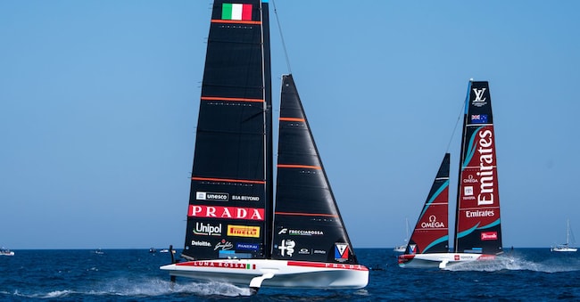 24 maggio 2026. Louis Vuitton 38ª America's Cup - Regata preliminare in Sardegna, 3° giorno di gare, Match Race.
