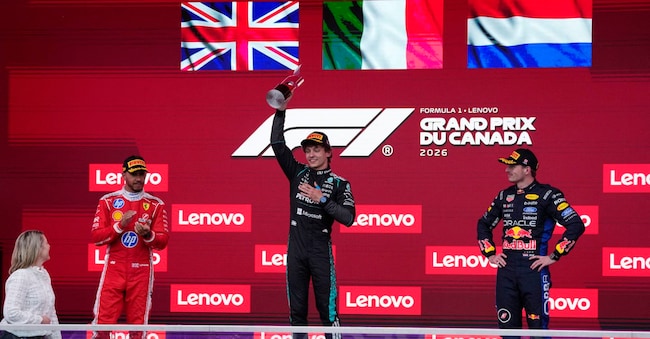 Andrea Kimi Antonelli Mercedes, Lewis Hamilton Ferrari, Max Verstappen Red Bull  REUTERS/Mathieu Belanger REUTERS