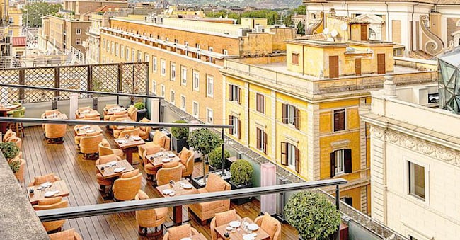 La terrazza del ristorante Zuma a Roma