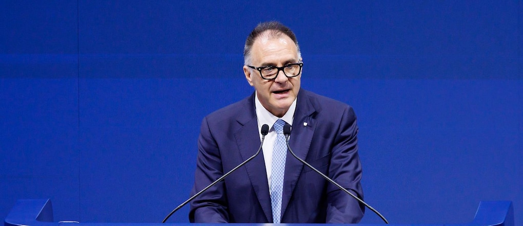 Il presidente Emanuele Orsini durante l’assemblea di Confindustria al Convention Center La Nuvola, Roma, Martedì 26 Maggio 2026 (Foto Roberto Monaldo / LaPresse)

Emanuele Orsini during Confindustria assembly, Rome, Tuesday, May 26, 2026 (Photo by Roberto Monaldo / LaPresse) LAPRESSE