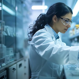 A pharmacist carefully preparing prescription medication in a state-of-the-art compounding lab with sterile equipment rinrada - stock.adobe.com
