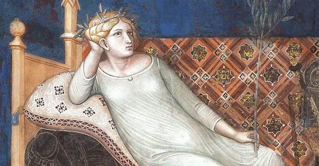 Candida pax. Particolare dell’opera di Lorenzetti a Siena