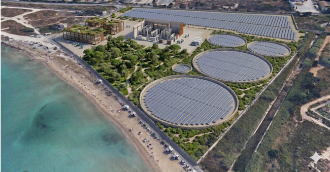 Il rendering dell’impianto che sarà realizzato a Priolo (Siracusa)