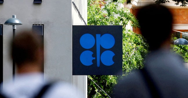 Una foto mostra il logo dell'Organizzazione dei Paesi Esportatori di Petrolio (OPEC) davanti alla sua sede centrale a Vienna, in Austria, il 28 maggio 2024. REUTERS/Leonhard Foeger//Foto d'archivio REUTERS