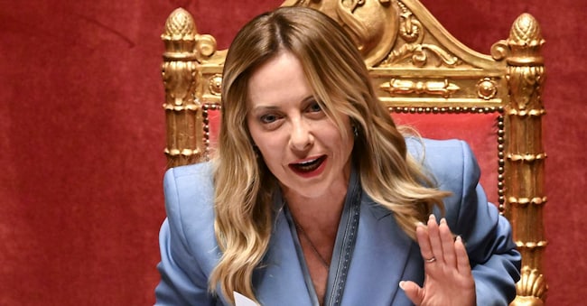Italian Prime Minister Giorgia Meloni reports to the Senate on the upcoming European Council meeting, Rome, Italy, 11 June 2026. ANSA/RICCARDO ANTIMIANI ANSA