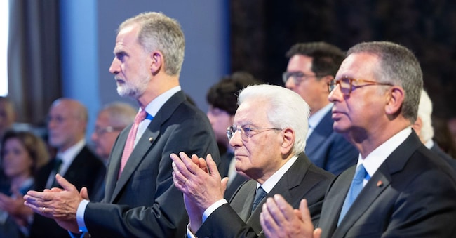 IL PRESIDENTE DELLA REPUBBLICA SERGIO MATTARELLA ANTONIO JOSÉ SEGURO, PRESIDENTE DELLA REPUBBLICA PORTOGHESE  FELIPE VI, RE DI SPAGNA IL PRESIDENTE MATTARELLA A VENEZIA PER IL XIX SIMPOSIO COTEC 7146