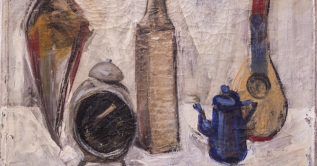 «Natura morta», 1960 ca., di Antonio Rega, olio su tela