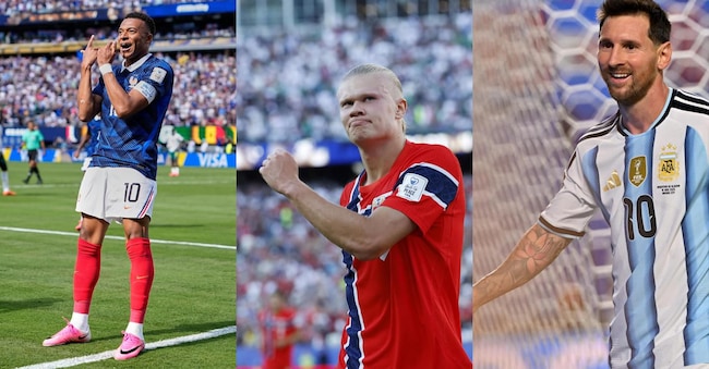 France's Kylian Mbappe , Halland e Messi