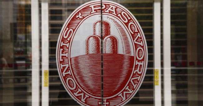 FOTO IPP/MIPA
MILANO 20/4/2025
NELLA FOTO : LOGO MPS MONTE DEI PASCHI
Italy Photo Press - World Copyright Quattro banchieri in lotta per un posto al sole: Lovaglio, Castagna, Cimbri e Messina 16878