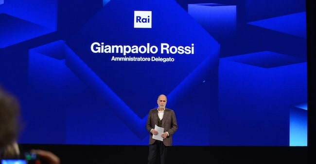L'amministratore delegato della Rai, Gianpaolo Rossi, alla conferenza stampa di presentazione dei palinsesti, Ancona, 3 luglio 2026 ANSA