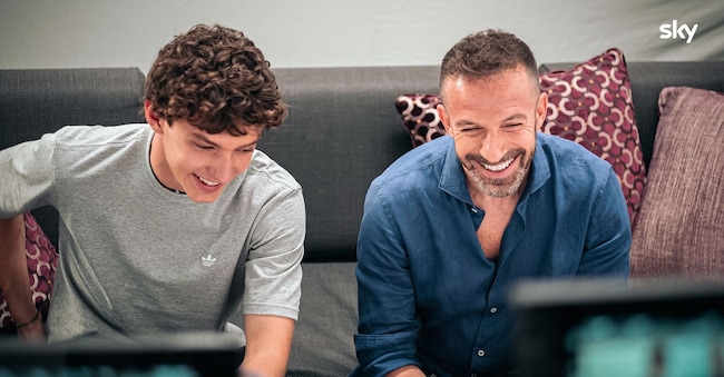 Da sinistra Kimi Antonelli e Alessandro Del Piero