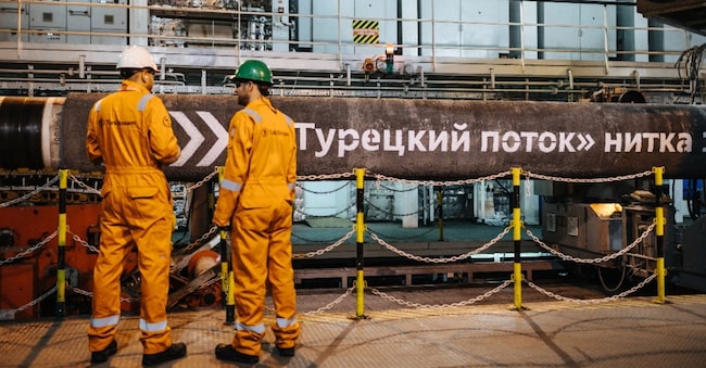 GAZPROM AZIENDA ENERGETICA RUSSA GASDOTTO TURKSTREAM TURK TURKISH STREAM TURKISHSTREAM OPERAIO OPERAI CASCHI ELMETTI SICUREZZA SUL LAVORO GAZPROM, ATTACCO UCRAINO A GASDOTTO BLUE STREAM - FOTO ARCHIVIO 7146