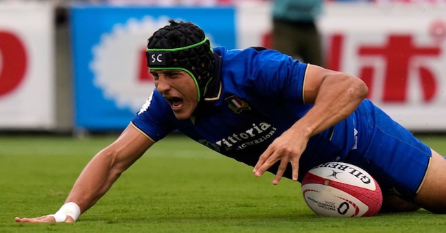 L'italiano Juan Ignacio Brex durante un’azione. (AP Photo/Shuji Kajiyama/APS)