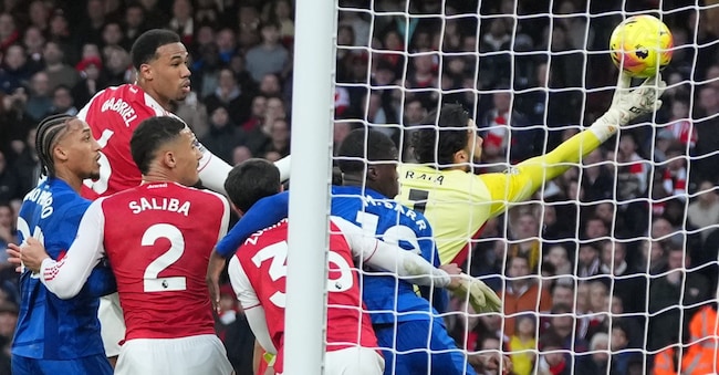 Premier League, una fase di gioco della partita tra Chelsea e Arsenal, disputata a Londra domenica 1 marzo 2026. (AP Photo/Alastair Grant)