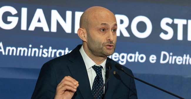 Gianpiero Strisciuglio, amministratore delegato e direttore generale Trenitalia, durante il discorso alla presentazione del rebranding Frecciarossa presso la Sala Reale della Stazione di Milano Centrale, Milano, 10 febbraio 2026. ANSA / Paolo Marelli ++NPK++ ANSA