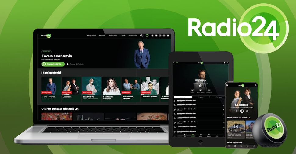 Radio 24 conferma la solidità del proprio pubblico e rafforza il modello multipiattaforma Radio 24 conferma la solidità del proprio pubblico e rafforza il modello multipiattaforma