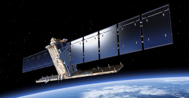 Immagine del satellite Sentinel-1 dell’ESA (Agenzia Spaziale Europea) in orbita attorno alla Terra. La missione Sentinel-1 fa parte del programma Copernicus, precedentemente denominato Monitoraggio Globale per l’Ambiente e la Sicurezza (GMES).  (Science Photo Library via Reuter)