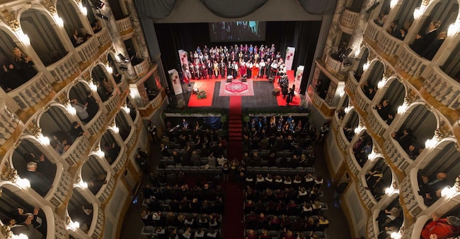 Inaugurazione anno accademico Università di Macerata al Teatro Lauro Rossi ANSA