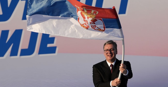 Aleksandar Vučić, presidente della repubblica serba (AP Photo/Darko Vojinovic)