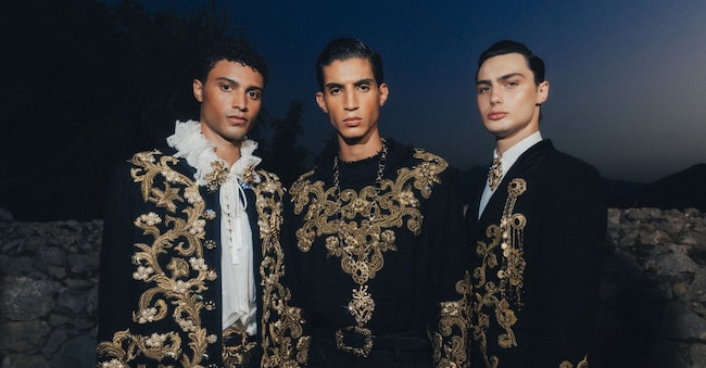 Due look della collezione Alta sartoria di Dolce&Gabbana