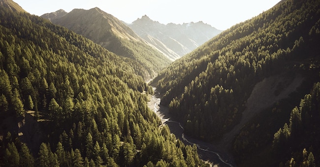 Immagine ripresa da un drone con vista panoramica.