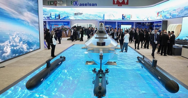 Spazio espositivo di Aselsan alla fiera SAHA 2026 in Turchia