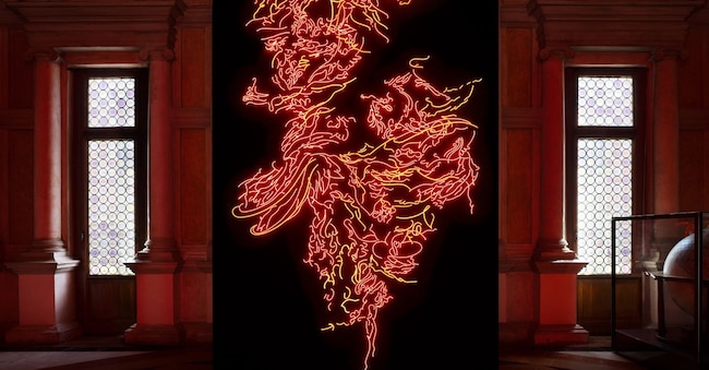 “Fragments of Fire Worship” (2026), di Monia Ben Hamouda esposta alla Biblioteca Marciana di Venezia. (©T-Space)