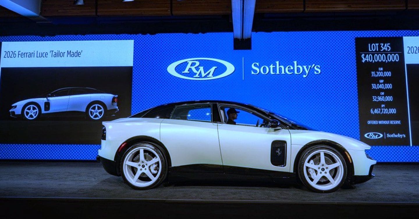 Ferrari Luce da record, il primo esemplare venduto a 40 milioni di euro da Sotheby’s