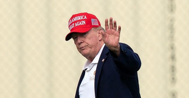 Donald Trump all’arrivo alla Casa Bianca a Washington APN