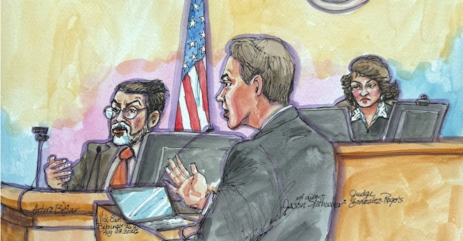 Arturo Bejar, ex ingegnere di Facebook e consulente di Instagram interrogato durante il processo a Meta, a Oakland in California REUTERS
