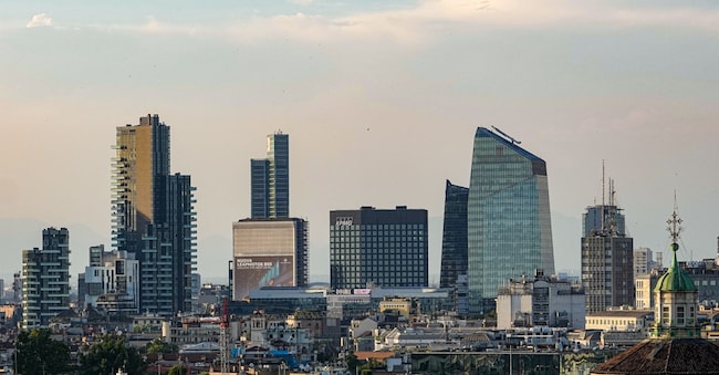 Panoramic views of Milan from the spires of the Milan’ Dome,   Garibaldi zone, Italy, Thursday, June  19, 2026. (Photo by Gian Mattia D'Alberto/LaPresse) LAPRESSE