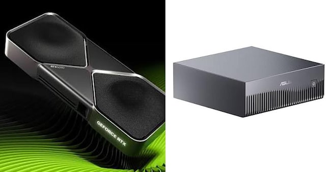 Da sinistra a destra: GeForce RTX 5090 e Asus Ascent GX10