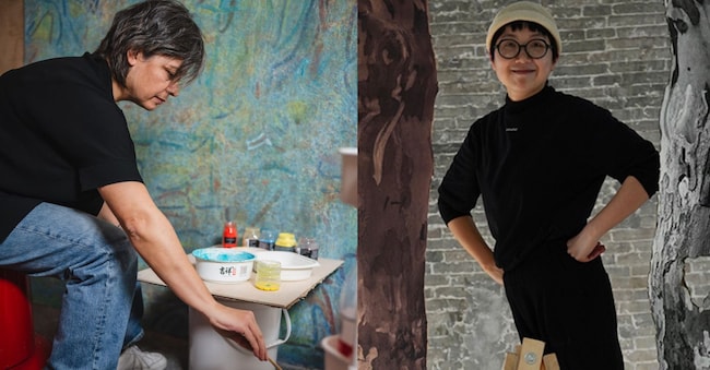 Da sinistra, le due artiste Stefania Orrù e Hammer Chen. (COURTESY Swatch)