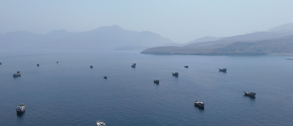 Lo Stretto di Hormuz visto con un drone REUTERS