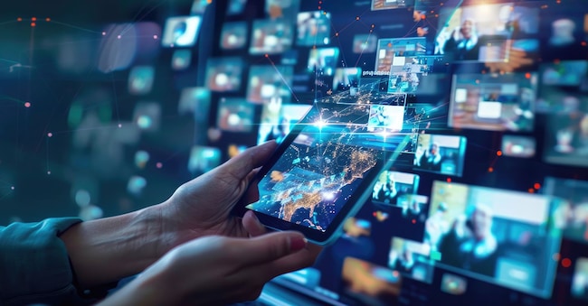 Contenuti video accattivanti e pubblicità condivisi sulle piattaforme social (Adobe Stock)