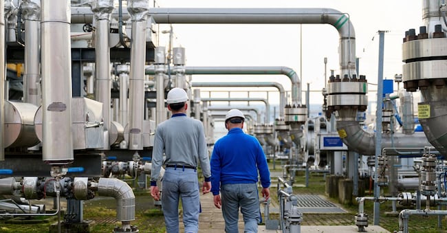 Snam società nazionale, stabilimento di stoccaggio del gas. (Imagoeconomica)