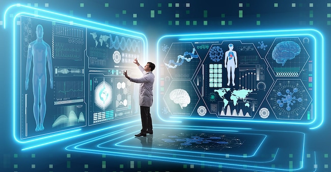 Un medico in un concetto medico futuristico (Adobe Stock)