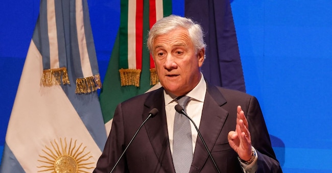 Italy's Minister for Foreign Affairs Antonio Tajani during the Italy-Latin America SME Forum 2026 and the Confindustria Business Mission at the Palacio Libertad in Buenos Aires , Argentina, 8 September 2026. ANSA/GIUSEPPE LAMI GIUSEPPE LAMI