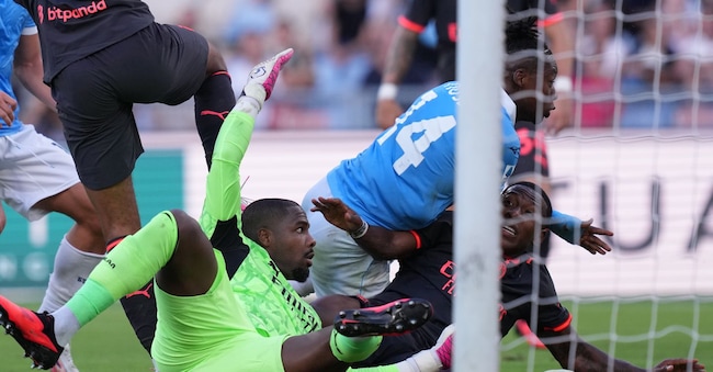 Una fase dell’incontro fra Milan e Lazio a San Siro, conclusosi 2-2 - Sport Soccer ( Photo by Alfredo Falcone/LaPresse ) LAPRESSE