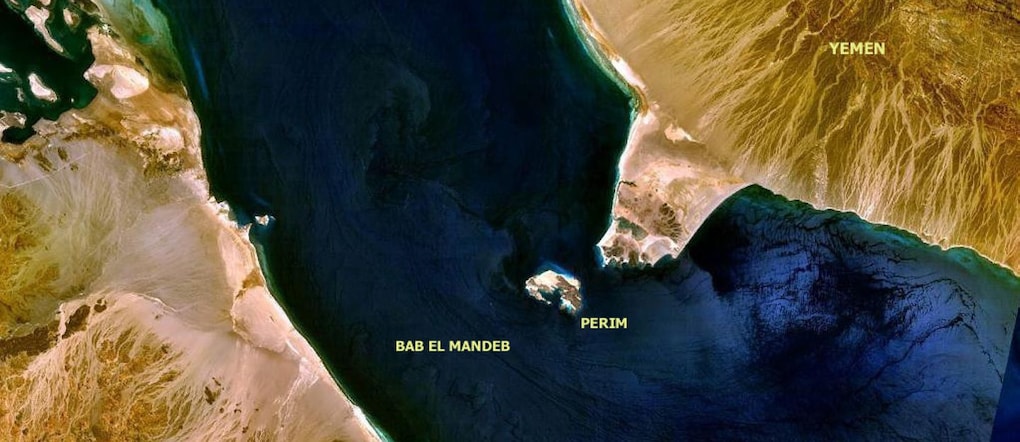 Stretto di Bab al-Mandeb. WorldWind software  ANSA