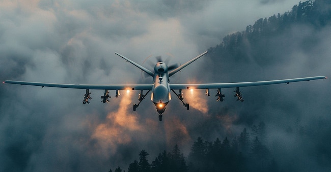 Drone militare in quota (Imagoeconomica)