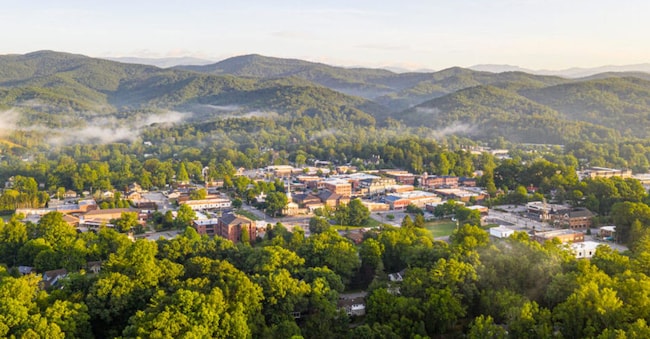 La cittadina di Brevard nella Transylvania County