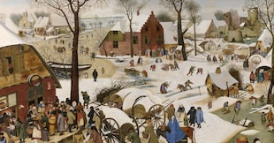 Pieter Brueghel il Giovane, Il censimento a Betlemme, data sconosciuta. Olio su tavola, cm 113,6 × 165,2 Anversa, Koninklijk Museum voor Schone Kunsten / Antwerp, Royal Museum of Fine Arts
