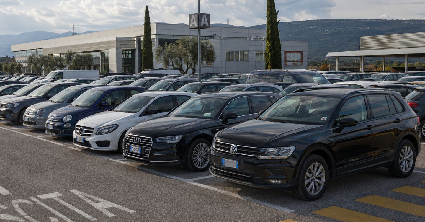 PARCHEGGIO POSTO POSTI AUTO PARCHEGGI PARKING FLOTTA FLOTTE DEPOSITO AZIENDALE AZIENDALI A LUNGO TERMINE MACCHINE INTERSCAMBIO AUTOMOBILE AUTOMOBILI GENERATE AI IA IMAGOECONOMICA