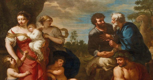 Pietro Berrettini, detto Pietro da Cortona, «Alleanza di Giacobbe e Labano», dipinto battuto da Pandolfini